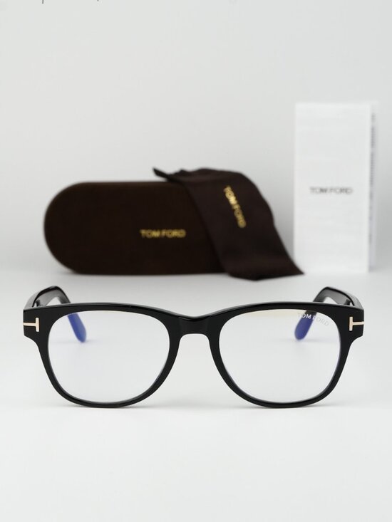 Tom Ford Women Eyeglasses Black Blue Block Square FT5898-B 001 NEW AUTHENTIC main image 6